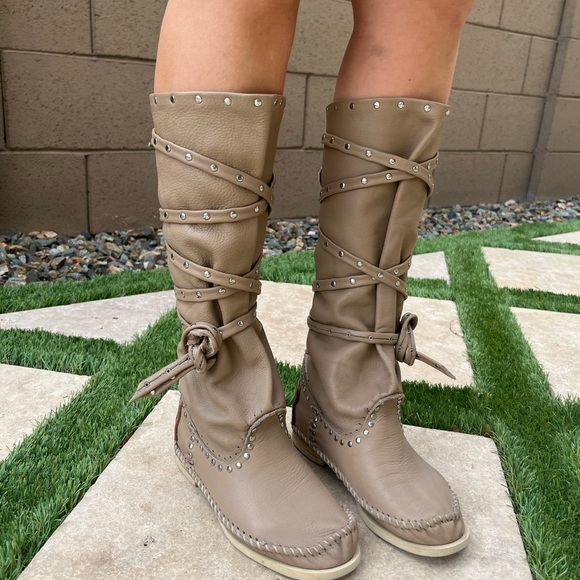 Hector Riccione moccasin boots tan leather - Picture 9 of 15